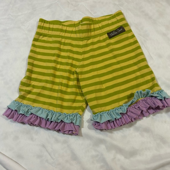 Matilda Jane Kids Striped Shorts - Green and Purple - Picture 1 of 7